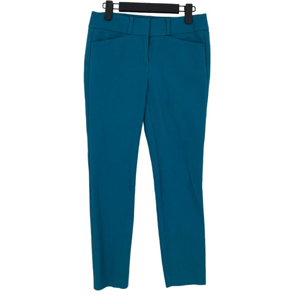 Ann Taylor Loft Pants Marisa Women's 0 Blue Stretch Mid Rise Ankle Skinny Leg